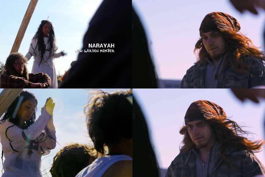 The meme is a screenshot of a scene from the movie "Pirates of the Caribbean: The Curse of the Black Pearl" where Captain Jack Sparrow is looking at a woman, Tia Dalil, with a mixture of confusion and annoyance. The text "NARAYAH" is written in a bold, pirate-like font above the image, with the subtitle "new garden member" written in smaller text below. The image is a humorous take on the idea that even the most seasoned pirates can be confused by a new member joining their crew.